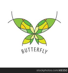 vector logo butterfly. vector logo schematic butterfly with color inserts