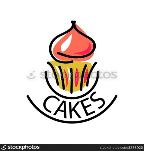 vector logo Cake for menu cafe or restaurant