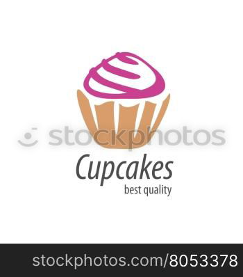 vector logo cake. logo design template cupcake. Vector illustration of icon