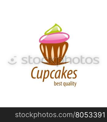 vector logo cake. logo design template cupcake. Vector illustration of icon