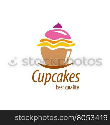 vector logo cake. logo design template cupcake. Vector illustration of icon