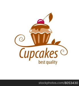 vector logo cake. logo design template cupcake. Vector illustration of icon