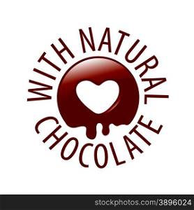 vector logo chocolate in a heart shape for labels