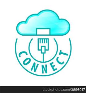vector logo cloud connection to network