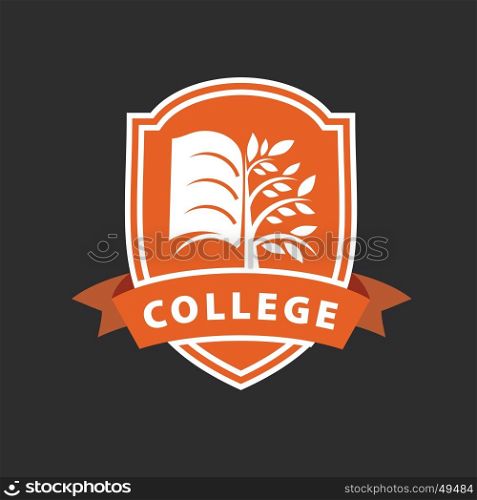 vector logo college. vector logo tree and the book for college