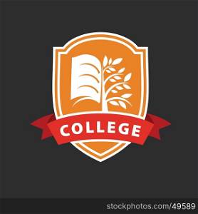 vector logo college. vector logo tree and the book for college