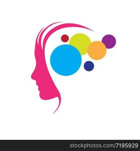 Vector logo concept of psychologist, analist or scientist