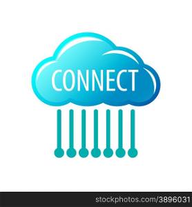 vector logo connect cloud chip