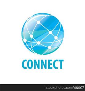 vector logo connect. logo global network worldwide. Vector illustration of icon