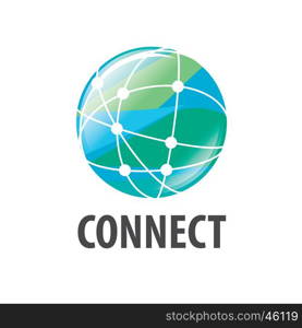 vector logo connect. logo global network worldwide. Vector illustration of icon