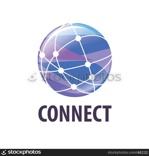 vector logo connect. logo global network worldwide. Vector illustration of icon