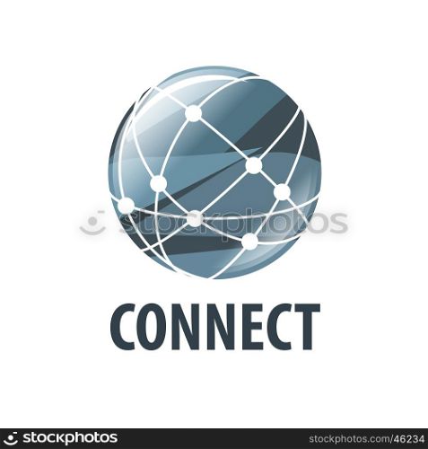 vector logo connect. logo global network worldwide. Vector illustration of icon