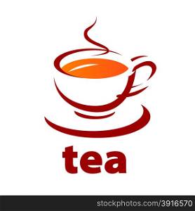 vector logo contour cup of tea