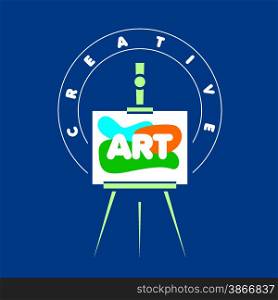 vector logo creative easel for art