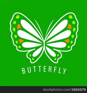 vector logo delicate butterfly on a green background