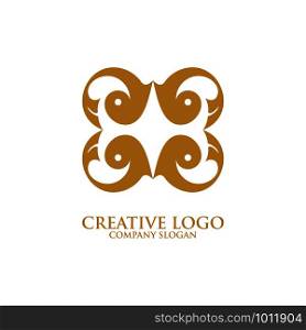Vector logo design template and vintage emblem in luxury concept