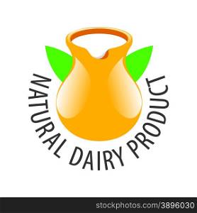 vector logo earthenware jug with milk