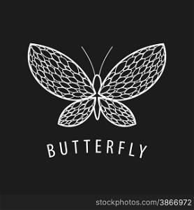 vector logo elegant white butterfly petal