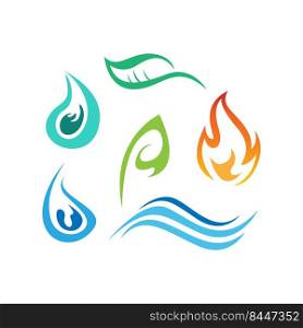 Vector logo elements set of nature. Environmental element vector icon design