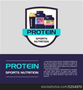 Vector logo, emblem. Protein, sports nutrition.