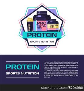 Vector logo, emblem. Sports nutrition, protein.