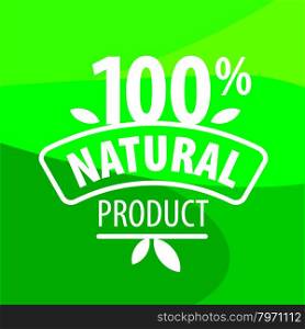 vector logo for 100% natural products on a green background