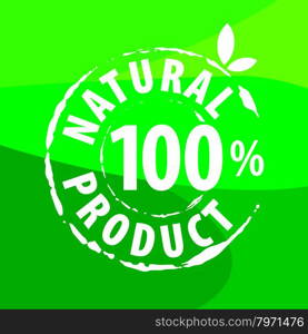 vector logo for organic food on a green background