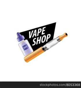 vector logo for the shop of electronic cigarettes. logo with liquids in vials to store the electronic cigarette. Vector illustration