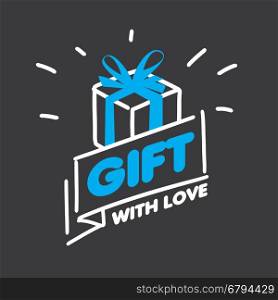 vector logo gift. Abstract vector logo box with gifts. Design element