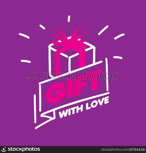 vector logo gift. Abstract vector logo box with gifts. Design element