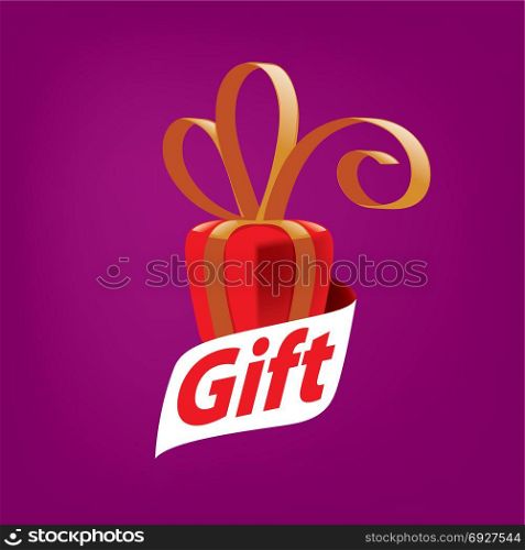 vector logo gift. vector logo gift. Box tied with ribbon. Design element