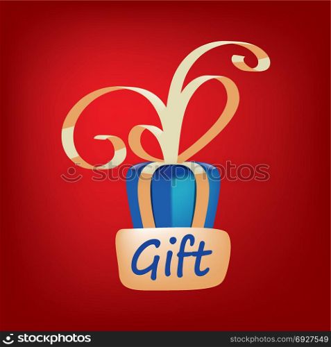 vector logo gift. vector logo gift. Box tied with ribbon. Design element