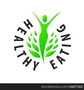 Vector logo girl for healthy food