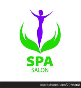 vector logo girl on the leaves for spa salon