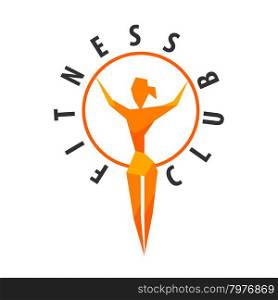 vector logo girl with a hoop for fitness club