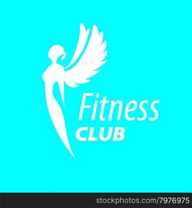 vector logo girl with wings for fitness