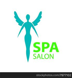 vector logo girl with wings for the spa salon