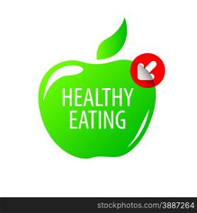 vector logo green apple for a healthy diet