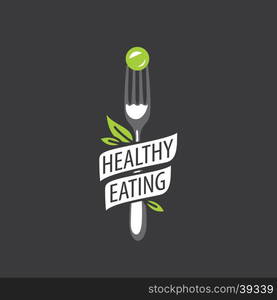 vector logo healthy eating. healthy food logo design template. Vector illustration