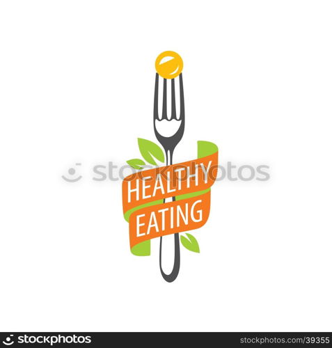 vector logo healthy eating. healthy food logo design template. Vector illustration