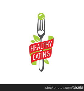 vector logo healthy eating. healthy food logo design template. Vector illustration