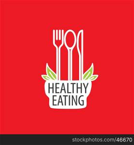 vector logo healthy eating. healthy food logo design template. Vector illustration