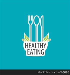 vector logo healthy eating. healthy food logo design template. Vector illustration
