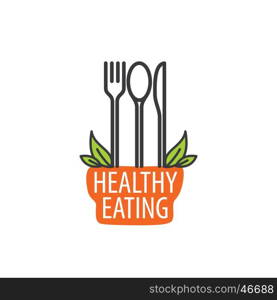 vector logo healthy eating. healthy food logo design template. Vector illustration