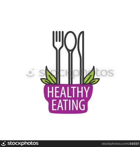 vector logo healthy eating. healthy food logo design template. Vector illustration