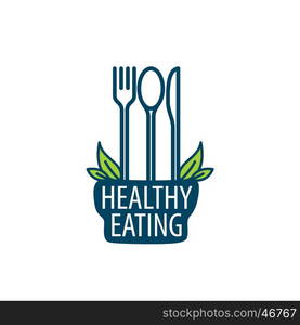 vector logo healthy eating. healthy food logo design template. Vector illustration