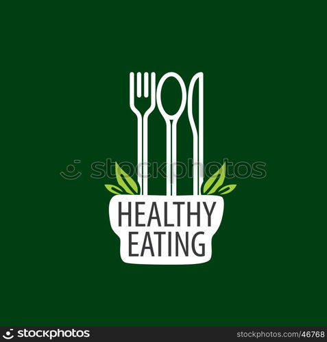 vector logo healthy eating. healthy food logo design template. Vector illustration