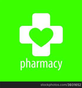 vector logo heart and cross for pharmacy