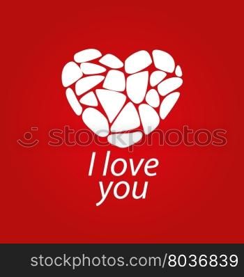 vector logo heart. Pattern abstract vector heart logo. Declaration of love