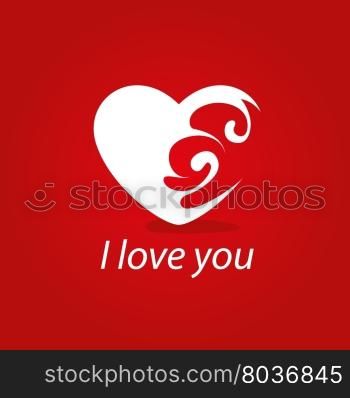 vector logo heart. Pattern abstract vector heart logo. Declaration of love